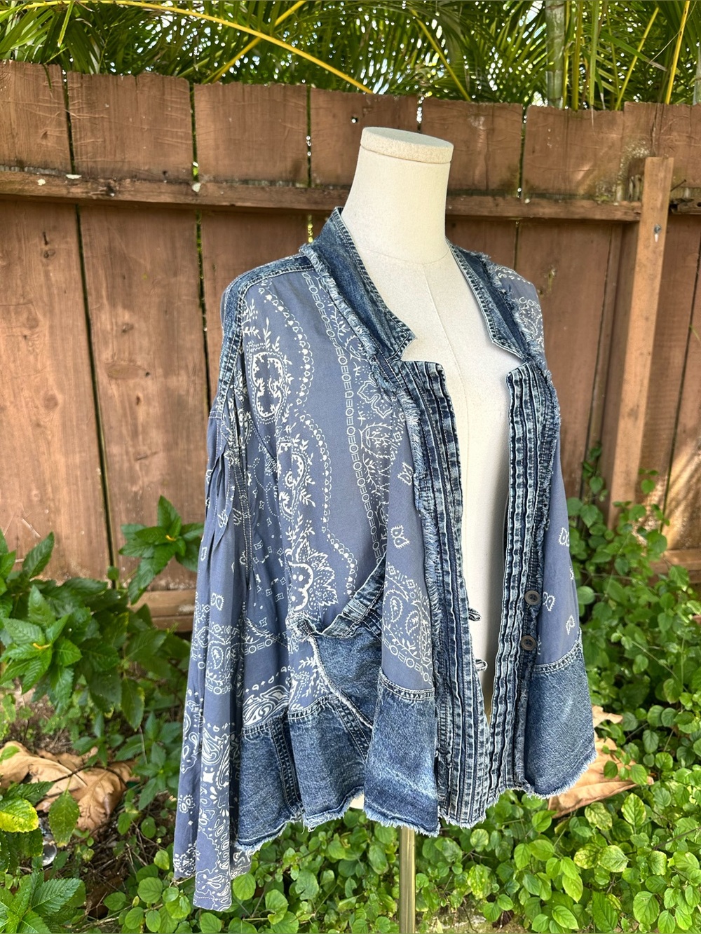 Free People Bandana Dreams Bed Jacket Size S - Picture 3 of 10